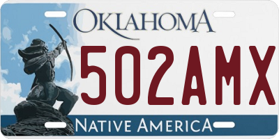 OK license plate 502AMX