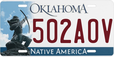 OK license plate 502AOV