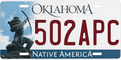 OK license plate 502APC