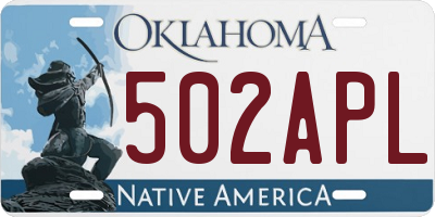 OK license plate 502APL