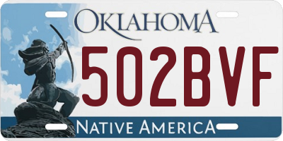 OK license plate 502BVF