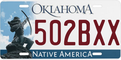OK license plate 502BXX