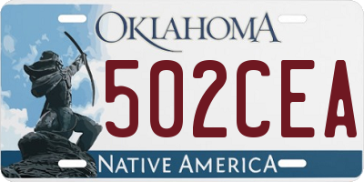 OK license plate 502CEA