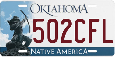 OK license plate 502CFL