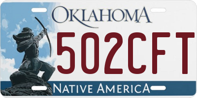 OK license plate 502CFT