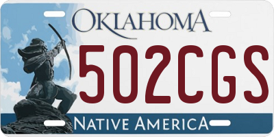 OK license plate 502CGS
