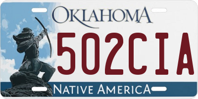OK license plate 502CIA