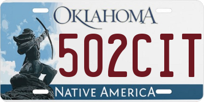 OK license plate 502CIT
