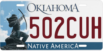 OK license plate 502CUH