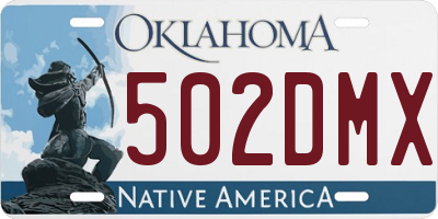 OK license plate 502DMX