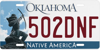 OK license plate 502DNF