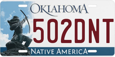 OK license plate 502DNT