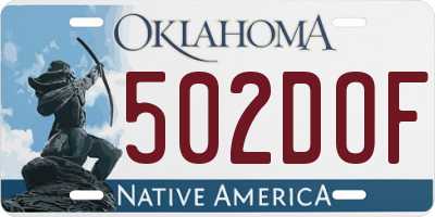 OK license plate 502DOF