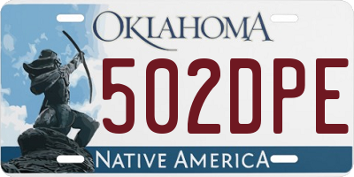 OK license plate 502DPE