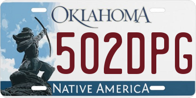 OK license plate 502DPG