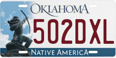 OK license plate 502DXL