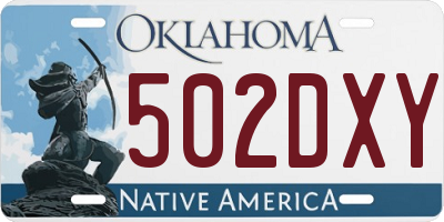 OK license plate 502DXY