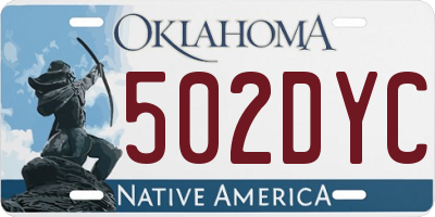 OK license plate 502DYC