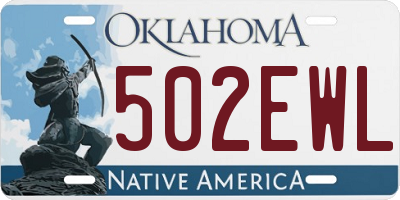 OK license plate 502EWL