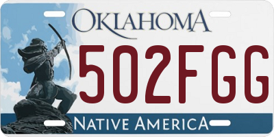 OK license plate 502FGG