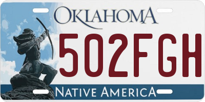 OK license plate 502FGH