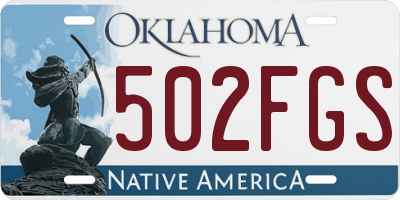 OK license plate 502FGS