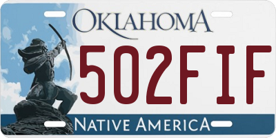 OK license plate 502FIF