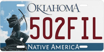 OK license plate 502FIL