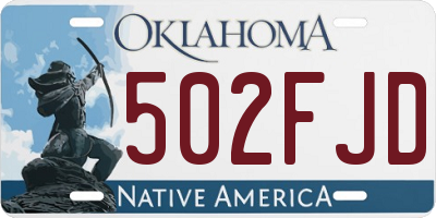 OK license plate 502FJD