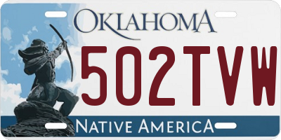 OK license plate 502TVW