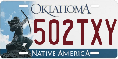 OK license plate 502TXY