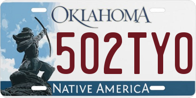 OK license plate 502TYO