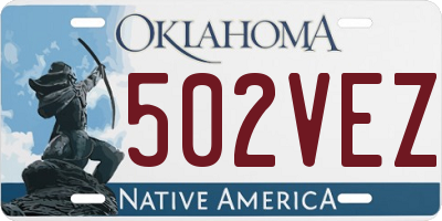 OK license plate 502VEZ