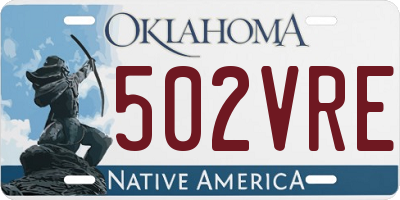 OK license plate 502VRE