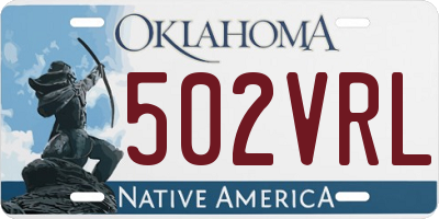 OK license plate 502VRL