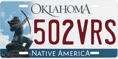 OK license plate 502VRS