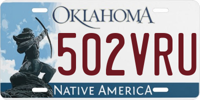 OK license plate 502VRU