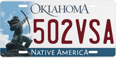 OK license plate 502VSA