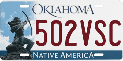 OK license plate 502VSC