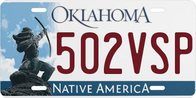 OK license plate 502VSP