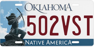 OK license plate 502VST