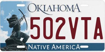 OK license plate 502VTA