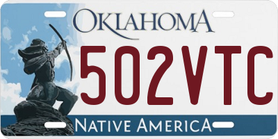 OK license plate 502VTC