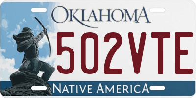 OK license plate 502VTE