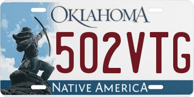 OK license plate 502VTG