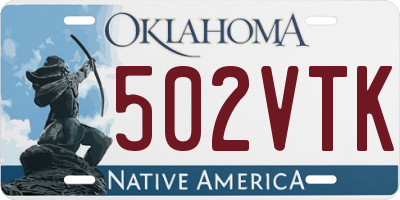 OK license plate 502VTK