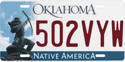 OK license plate 502VYW