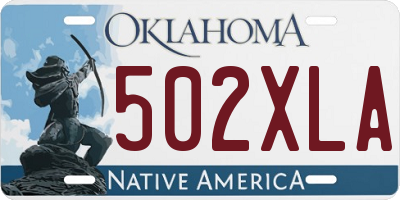 OK license plate 502XLA