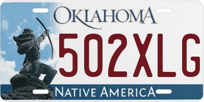 OK license plate 502XLG