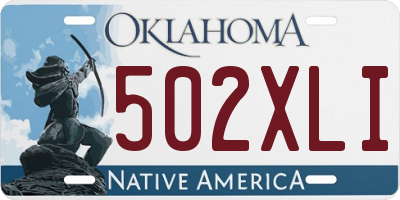 OK license plate 502XLI